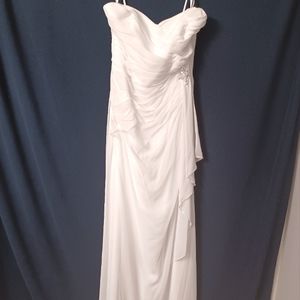 White chiffon floor length dress